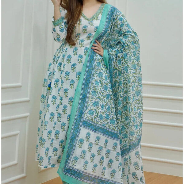 Floral Printed wear Kurti With Bottom Dupatta set