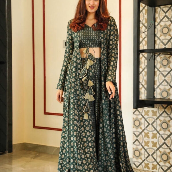 Green Wedding Style Indo Western For Women
