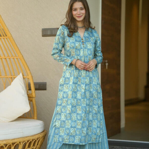 Casual Wear Printed Kurti With Bottom For Women's