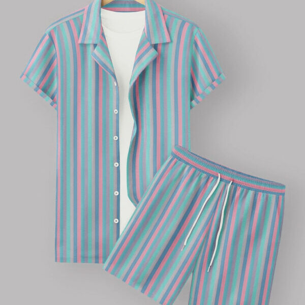 Rama Colour Men's Cotton Shirt And Shorts Set Short Sleeve