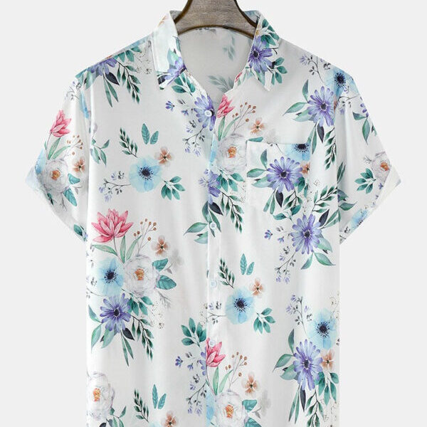 Men's Casual Wear Multicolor Colour Printed Cotton Shirt