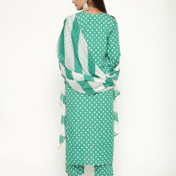 Aqua Colour Blend Silk Embroidery Work Party Wear Kurta Pant Dupatta Set For Women's