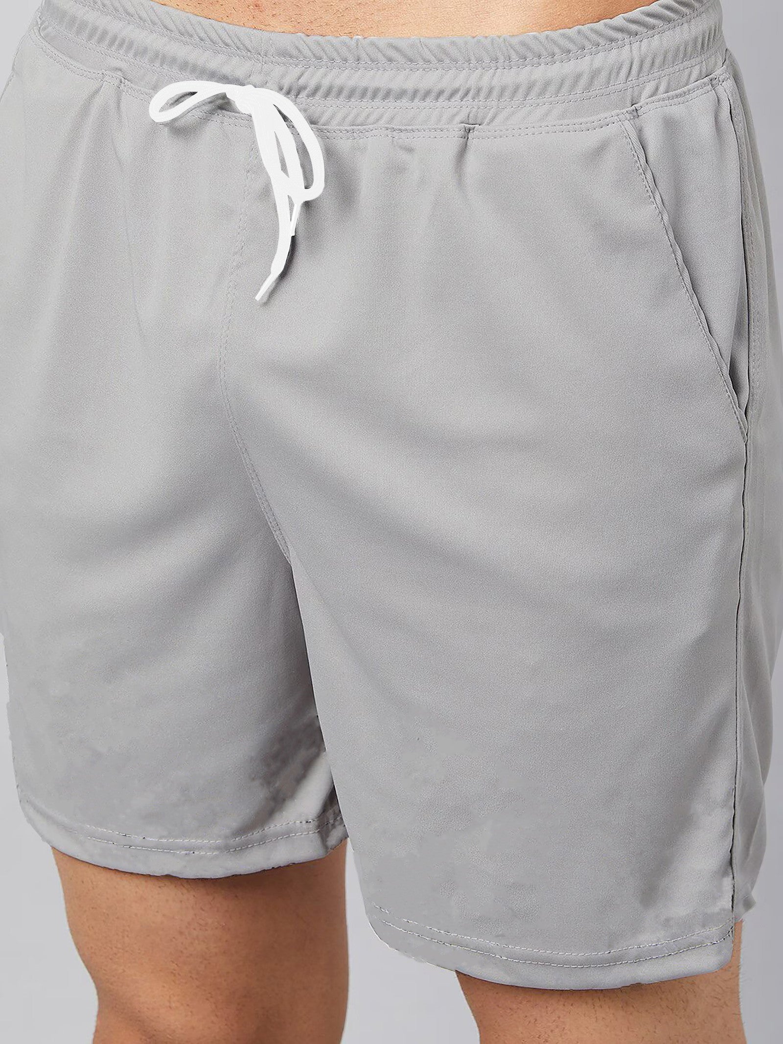 1697639046-272730435 Grey Plain T Shirt Half Sleeve And Shorts With Pocket Dropshipera