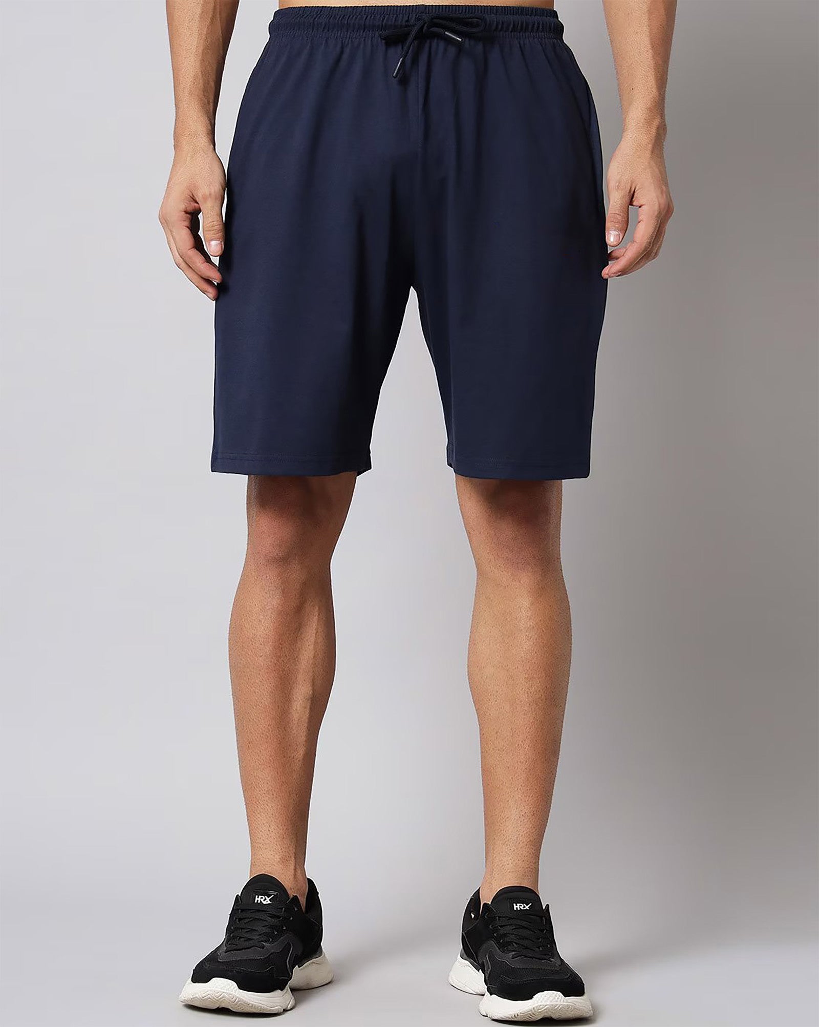 1697639125-2101463739 Navy Blue Plain T Shirt Half Sleeve And Shorts With Pocket Dropshipera