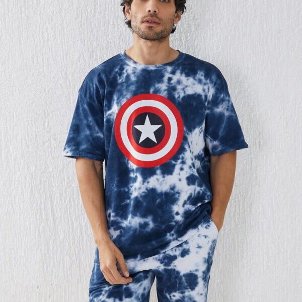 Blue Tie And Dye Stylish Oversize Men's Co Ord Set