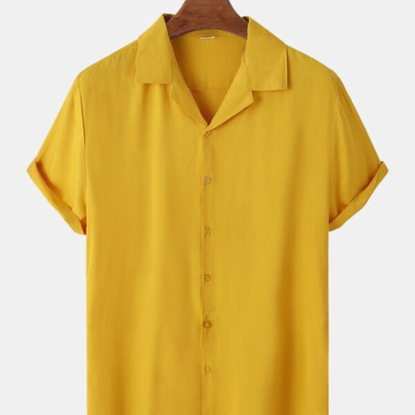 Musterd Colour Men's Casual Wear Cotton Blend Plain Shirt