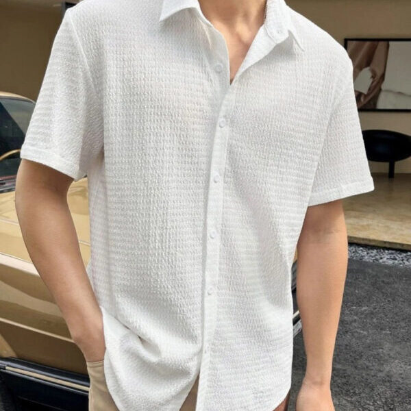 White Colour Men Casual Wear Cotton Structured Shirt