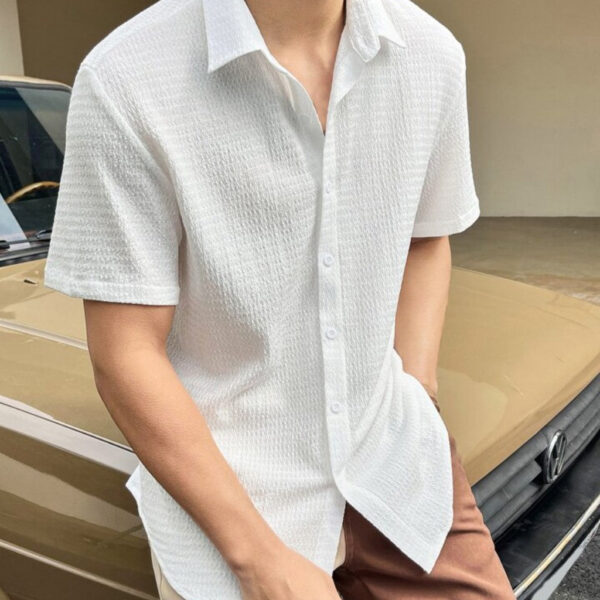 White Colour Men Casual Wear Cotton Structured Shirt