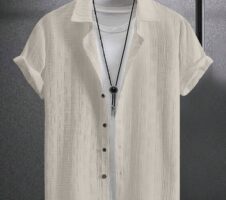 Grey Colour Men's Casual Wear Short Sleeve Shirt