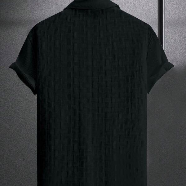 Black Colour Men's Casual Wear Short Sleeve Shirt