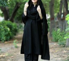 Black Embroidery Kurta set with Mirror work