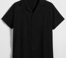 Black Color Half Sleeves Regular Fit Formal Shirt for Men