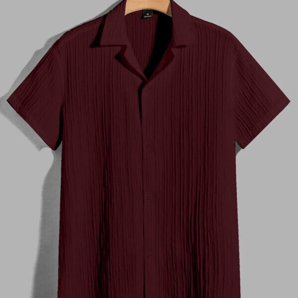 Maroon Color Half Sleeves Regular Fit Formal Shirt for Men