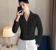 Black Stylish Full Sleeve Casual Wear Shirt For Men