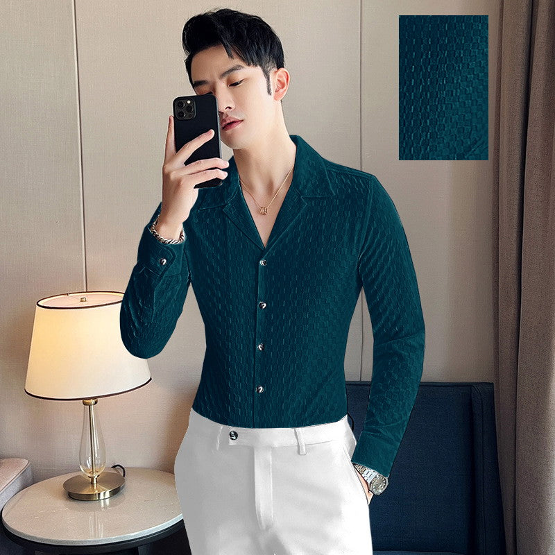 1702442501-2087752974 Dark Green Stylish Full Sleeve Casual Wear Shirt For Men Dropshipera