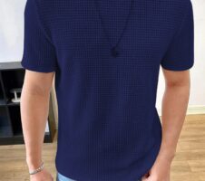 Blue Manfinity Hypemode Men Solid T-shirt