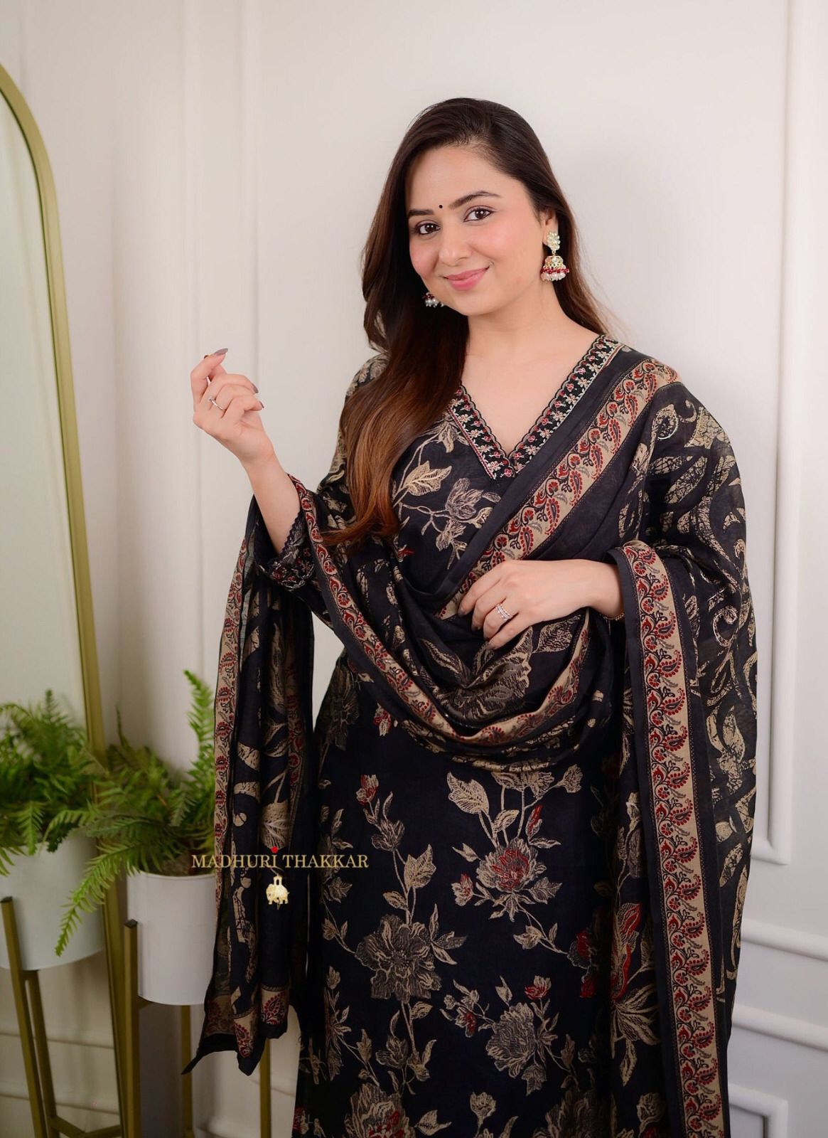 1712827187-1763297979 Beautiful Designer Pure Cotton Full Stiched Kurti Pant with Dupatta Dropshipera