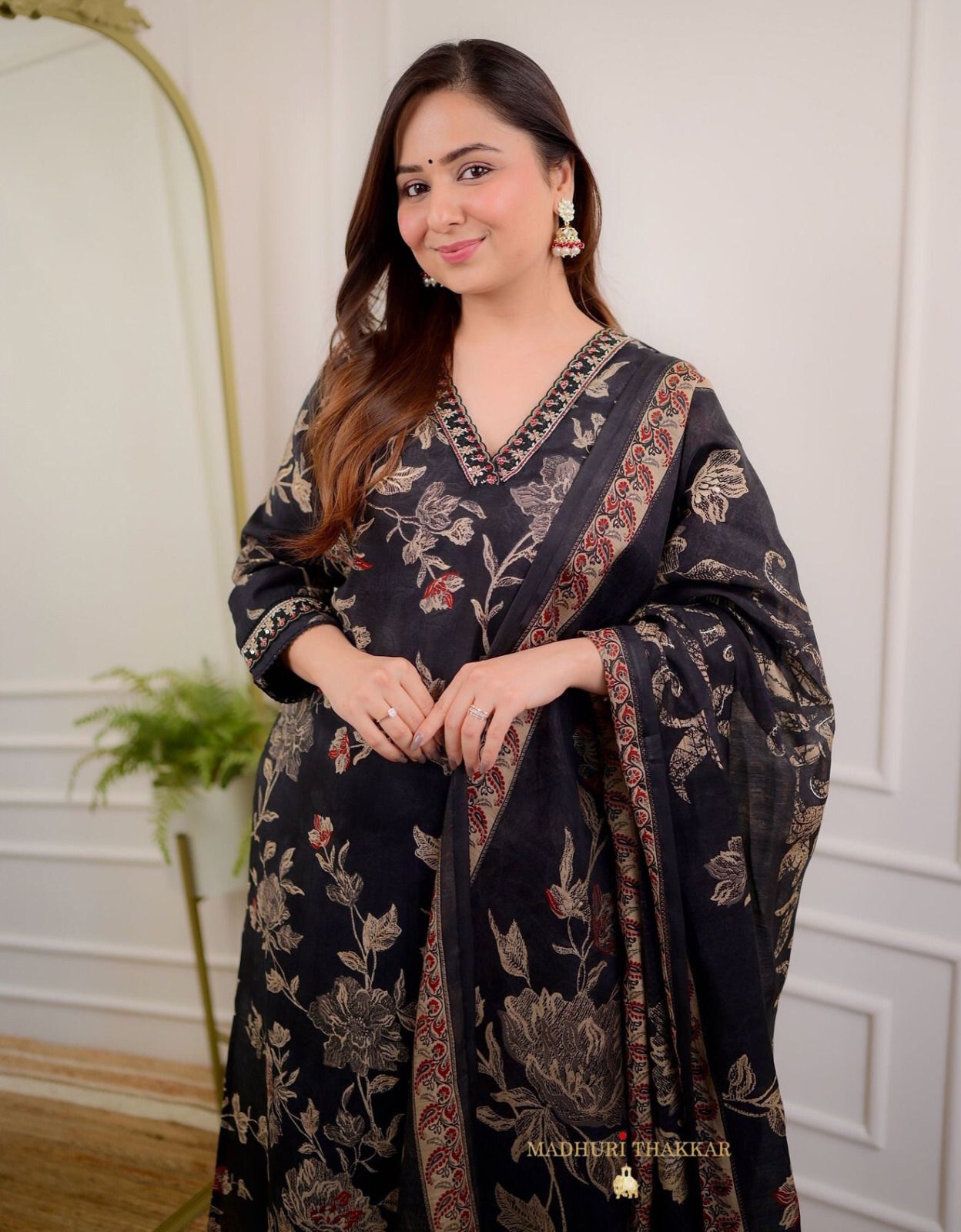 1712827187-606724641-1 Beautiful Designer Pure Cotton Full Stiched Kurti Pant with Dupatta Dropshipera