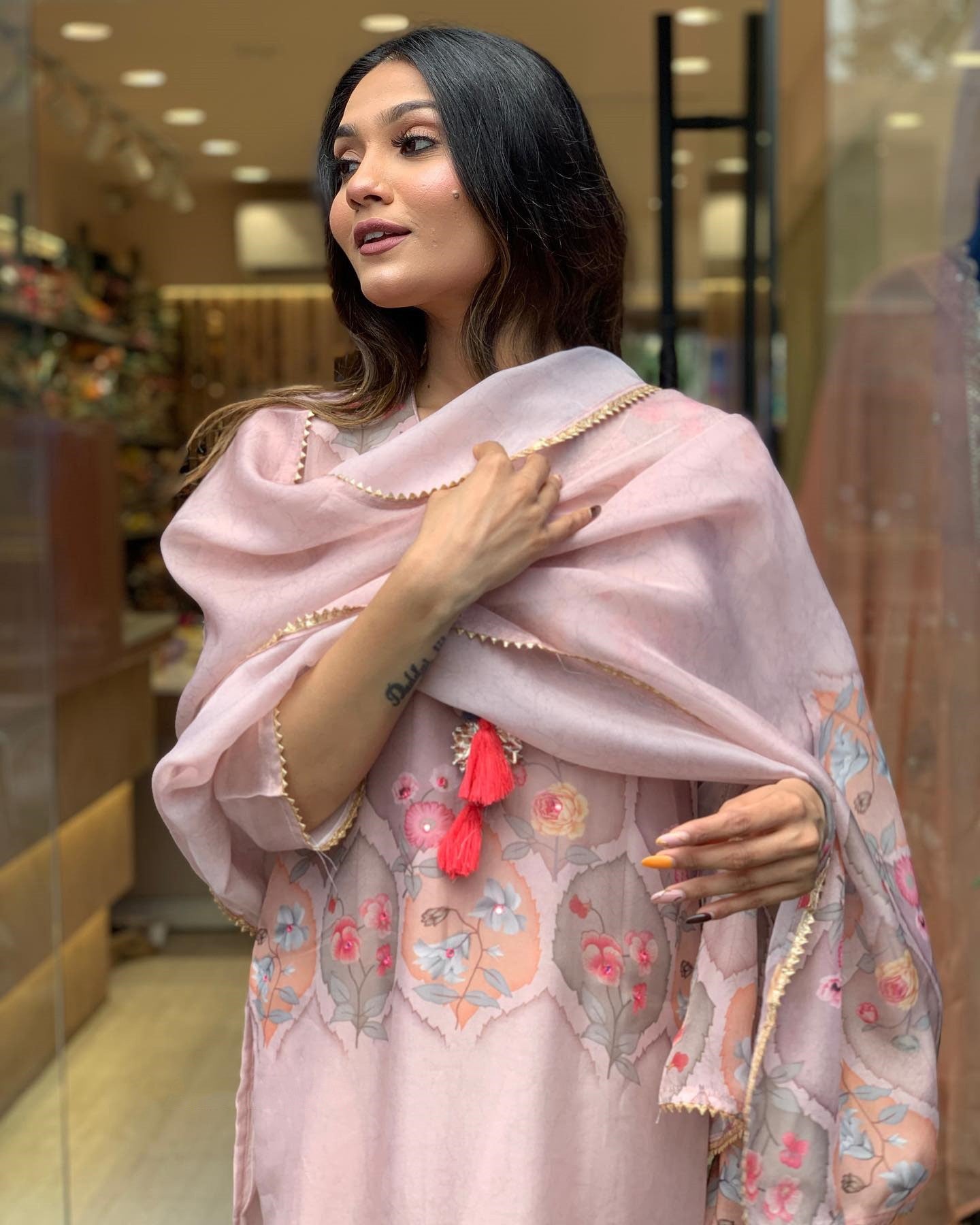 1718282030-2016771399 Beautiful Heavy Party Wear Suit With Georgeous Dupatta Dropshipera