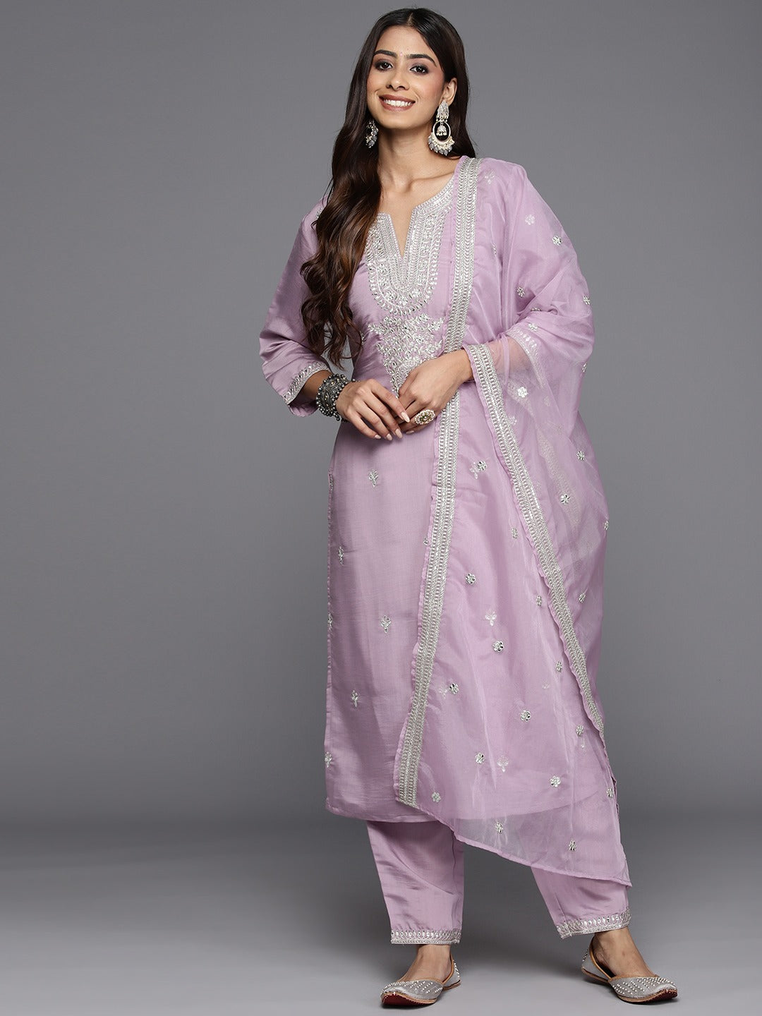 1718342066-817759777 Designer Embroidery Kurta With Pant And Beautiful Dupatta Dropshipera