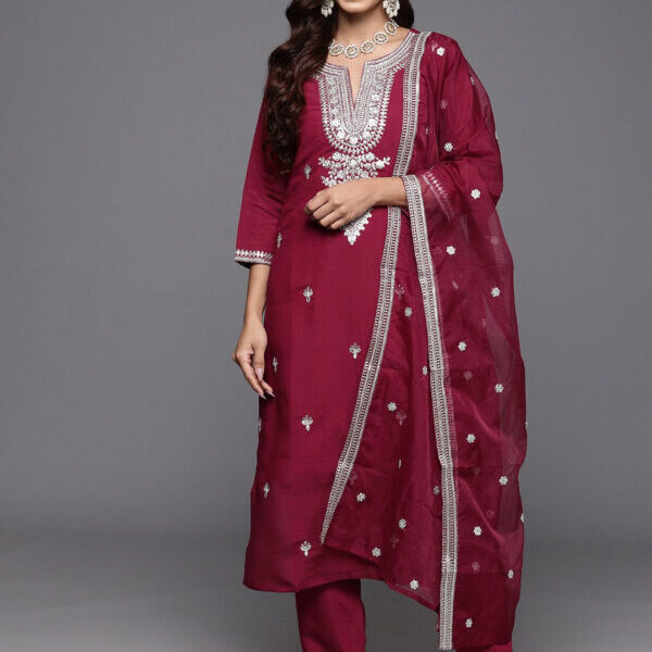 Designer Embroidery Kurta With Pant And Beautiful Dupatta