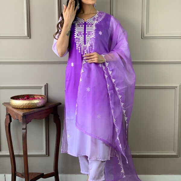 Beautiful Designer Kurta With Pant And Dupatta