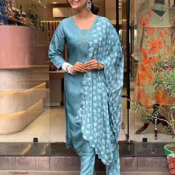 New Catalog Launched Women Viscose Kurta With Pant And Digital Print Dupatta Set