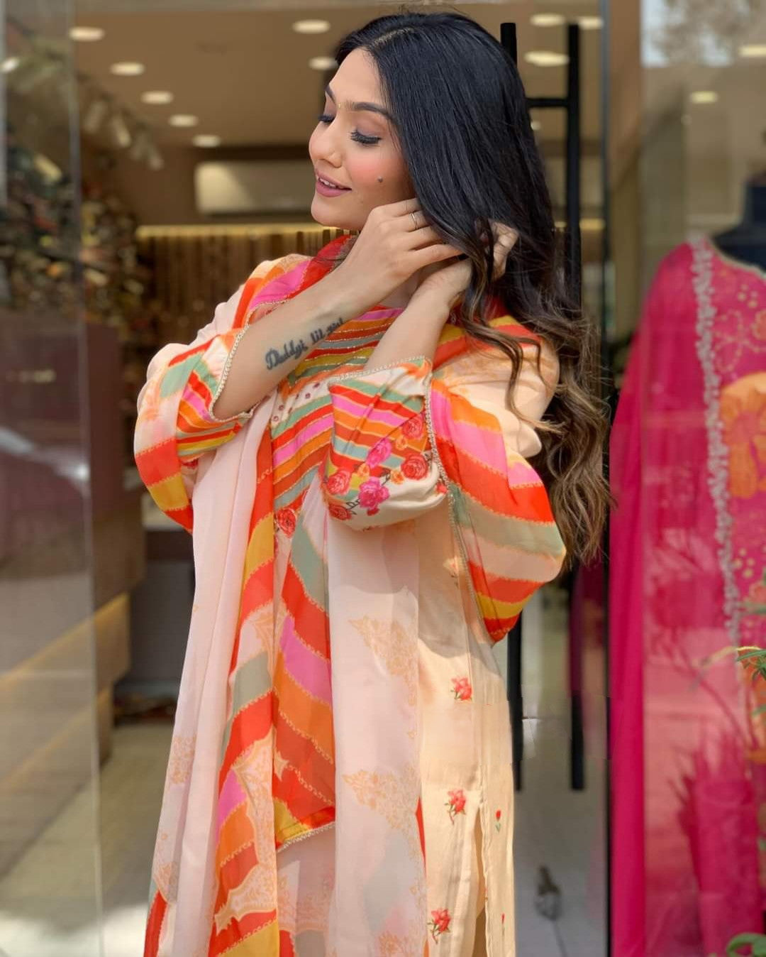 1721987904-669600016 Cream Women Embroidered Straight Kurta Suit Set Dropshipera