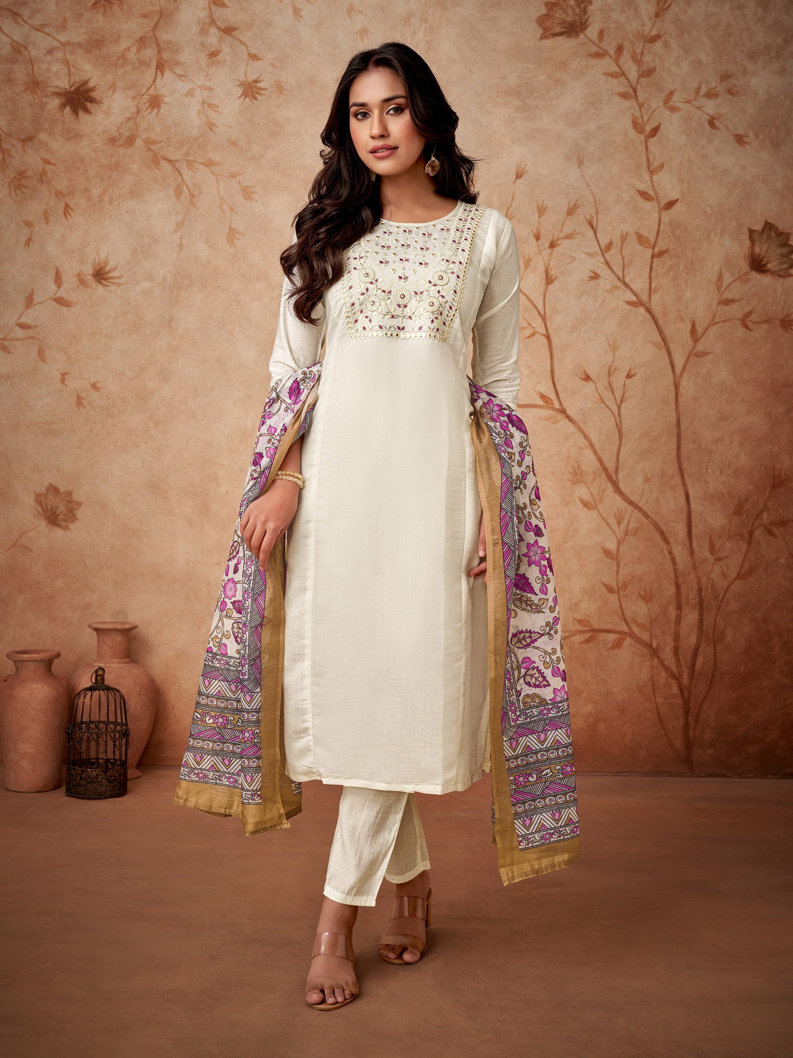 1722076952-2107424655 Women Embroidered Straight Kurta with Pants & Dupatta in White Color Dropshipera