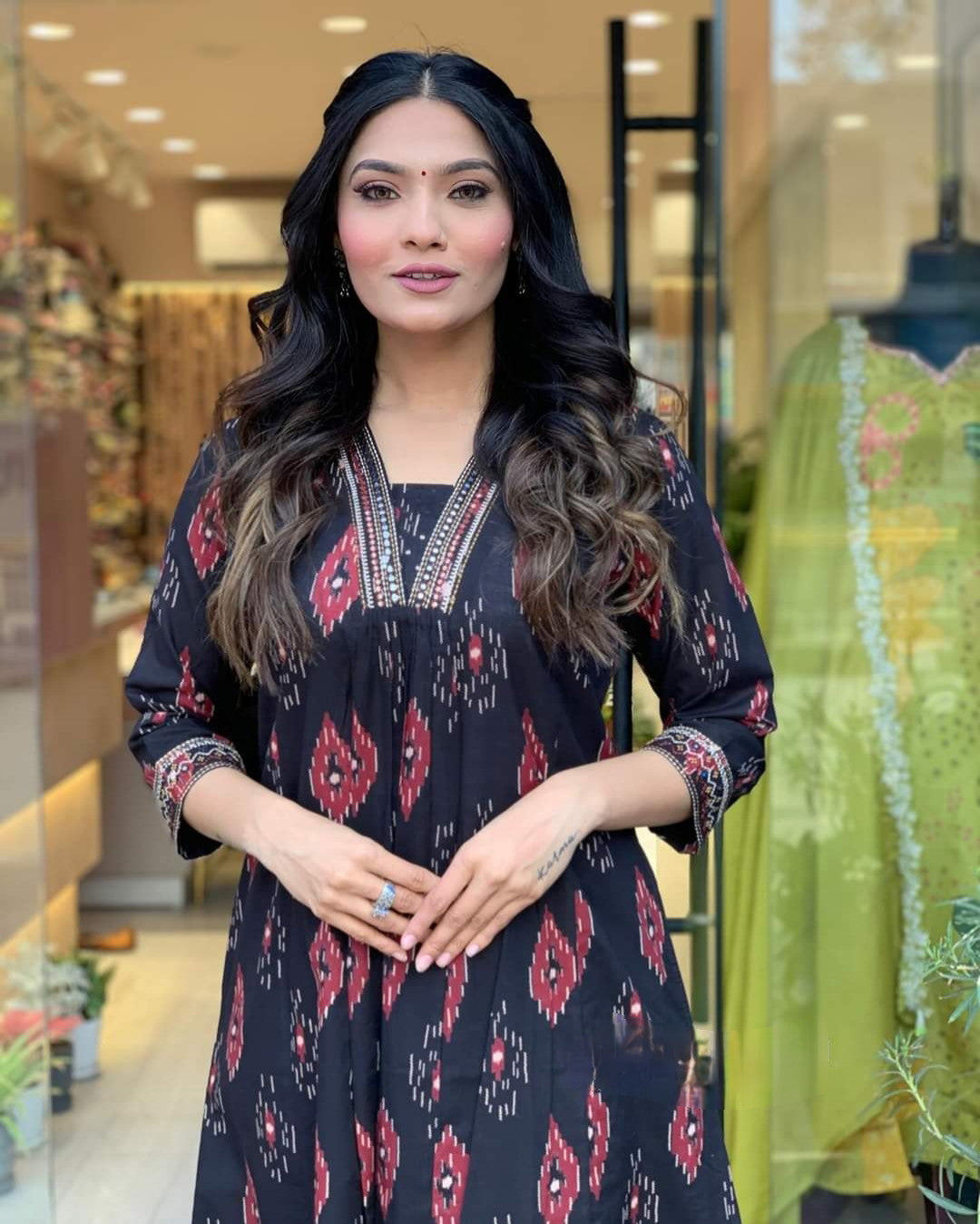 1722079311-1784432508 Black Cotton Faired Kurta Set with Bottom Wear and Dupatta set Dropshipera