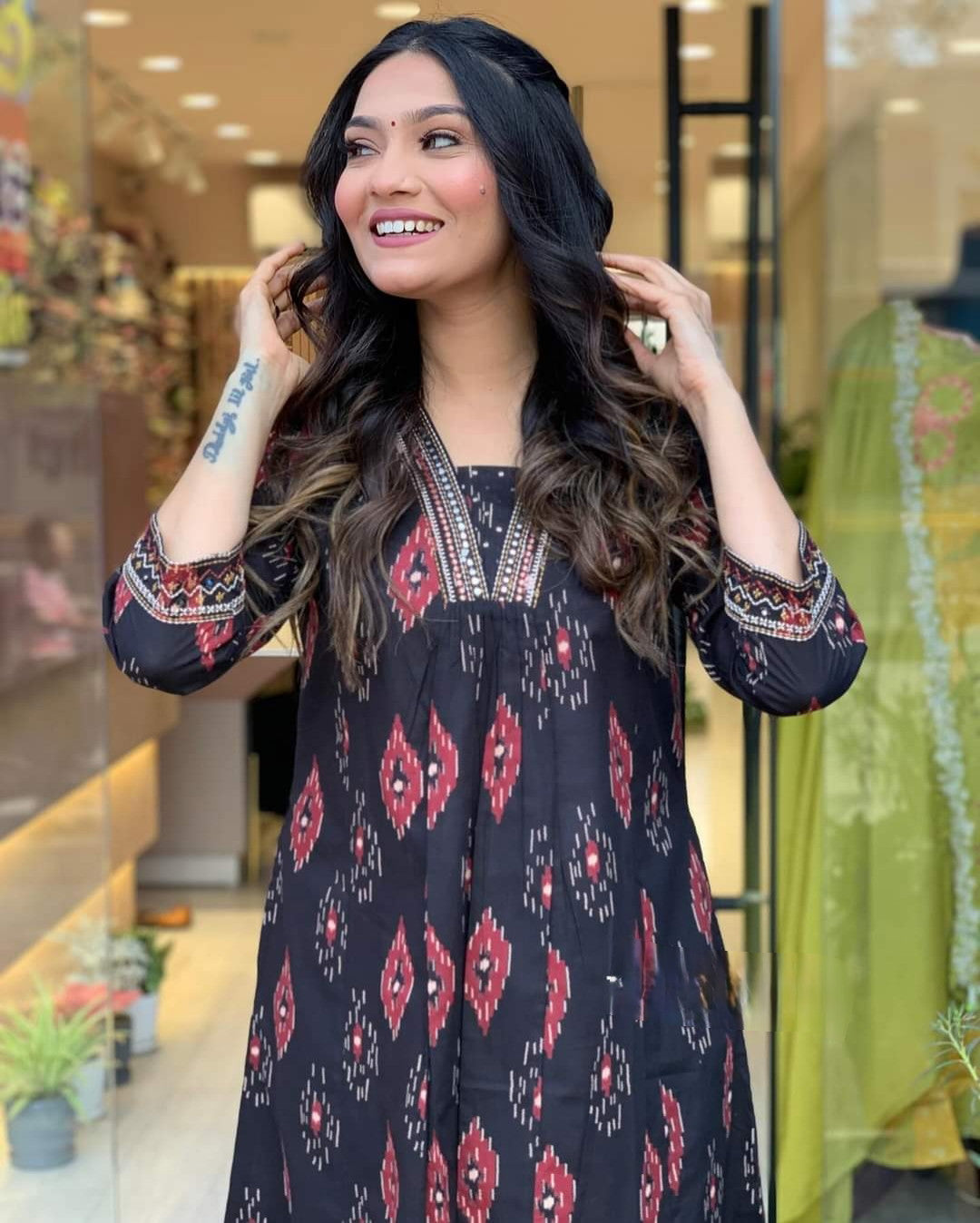 1722079311-196713432 Black Cotton Faired Kurta Set with Bottom Wear and Dupatta set Dropshipera