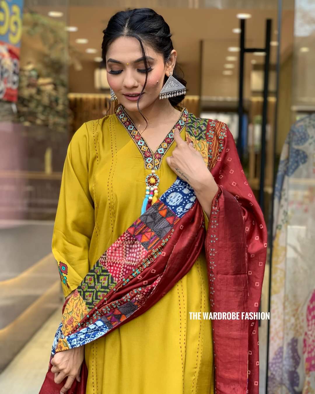 1722080588-100464290 Mustard Yellow Simple Beautiful Kurta Set with Bottom and Dupatta Dropshipera