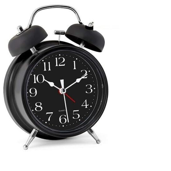 Twin Bell Black Clock Small