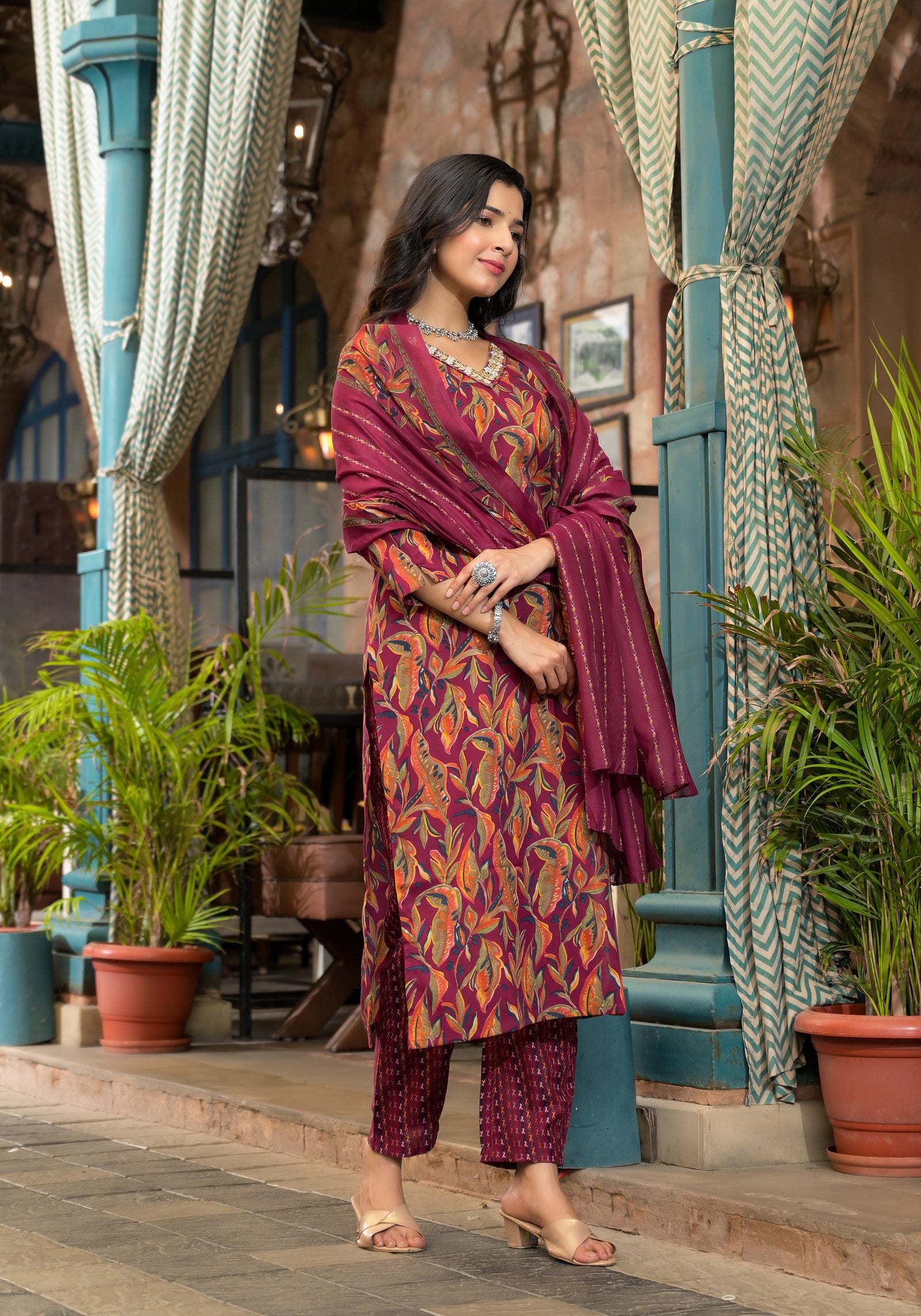 1725270825-1250700965 Women Floral Printed Kurta With Pant and dupatta Dropshipera