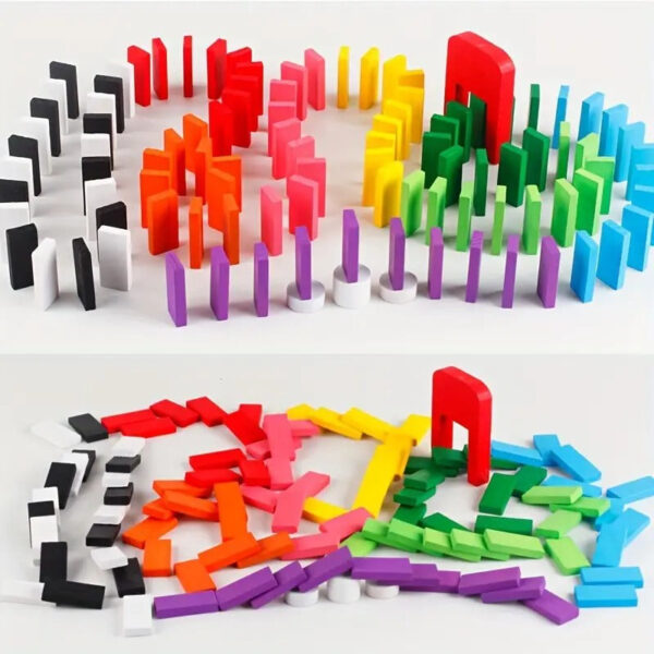 Colorful Wooden Domino Block Set