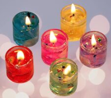Little Big Cute Romantic Glass Jelly Gel Candles Decor Gel Wax Party Tealight Candles (6)
