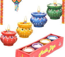 Matka Diya Candles Set Decoration Light (Pack Of 4)