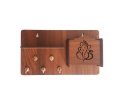 Ganesh Wooden Phone Stand & Keyholder