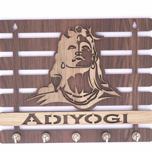 Adiyogi Wooden Keyholder