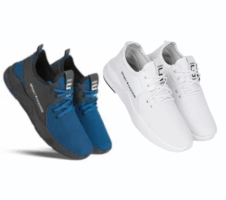 Sports Shoes for Men (Pack of 2) (White & Blue, 6)