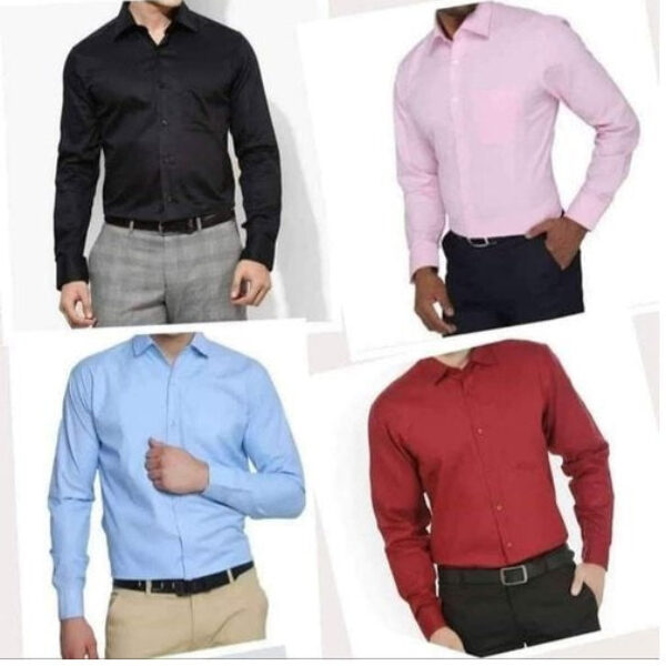 Combo of 4 Casual Shirts for Men (Multicolor, S)