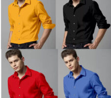 Combo of 4 Casual Shirts for Men (Multicolor, S)