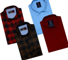 Combo of 4 Casual Shirts for Men (Multicolor, S)