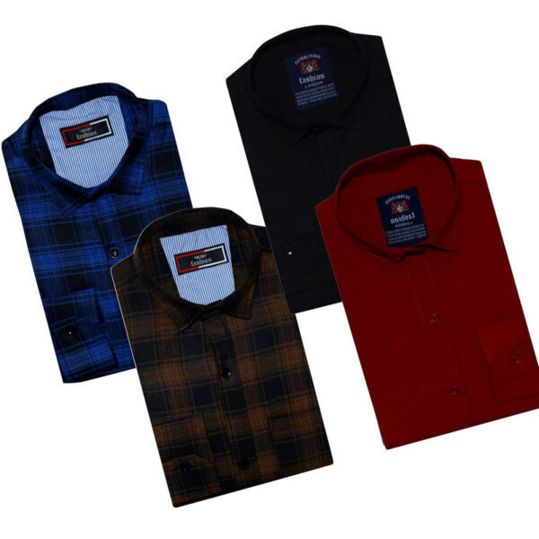 Combo of 4 Casual Shirts for Men (Multicolor, S)