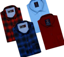 Combo of 4 Casual Shirts for Men (Multicolor, S)