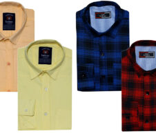 Combo of 4 Casual Shirts for Men (Multicolor, S)