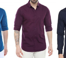 Combo of 3 Casual Men's Shirts (Multicolor, S)