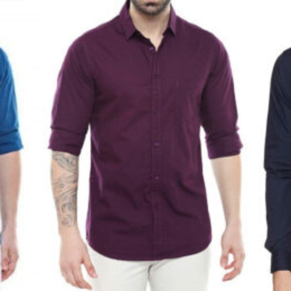 Combo of 3 Casual Men's Shirts (Multicolor, S)