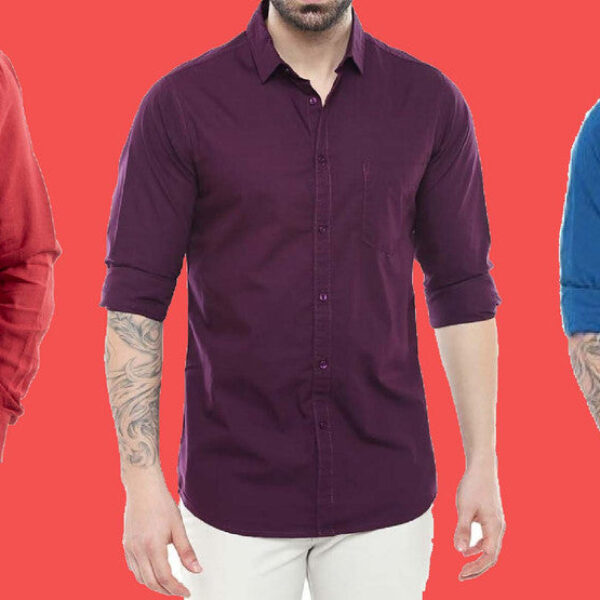 Combo of 3 Casual Men's Shirts (Multicolor, S)