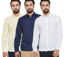 Combo of 3 Casual Men's Shirts (Multicolor, S)